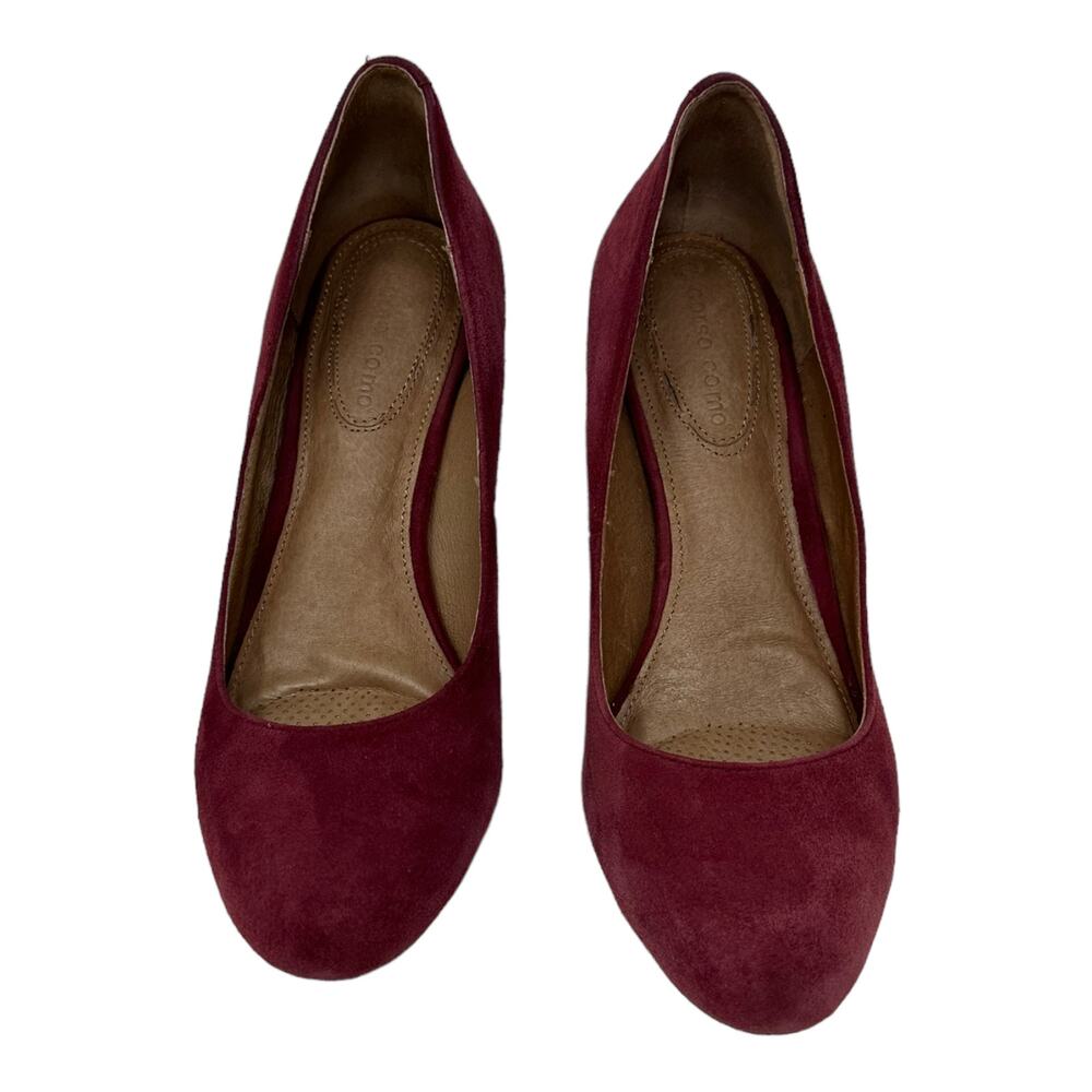 Corso Como lush red/plum red suede pump heel shoes size 6.5 M - Picture 3 of 12
